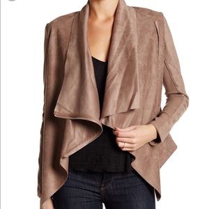 Vigoss Asymmetrical Faux Suede Wrap Jacket